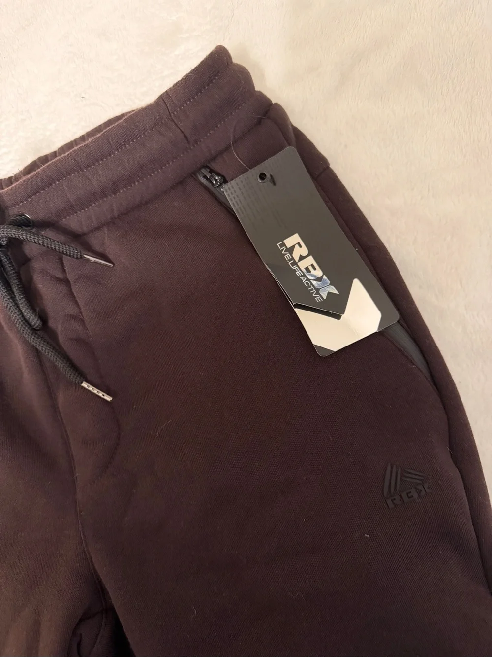 RBX Men's Dark Brown Jogger Sweatpants with Drawstring